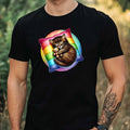 Mens Sleepy Cat Print Cotton T-Shirt Size XS to 5XL