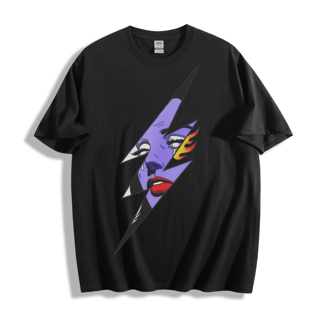 Lightning Bolt Pop Art T-Shirt - Edgy Graphic Design Unisex Tee