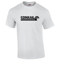 Black Conrail Logo on White T-shirt Defunct Railroad Train Company 80s Shirt