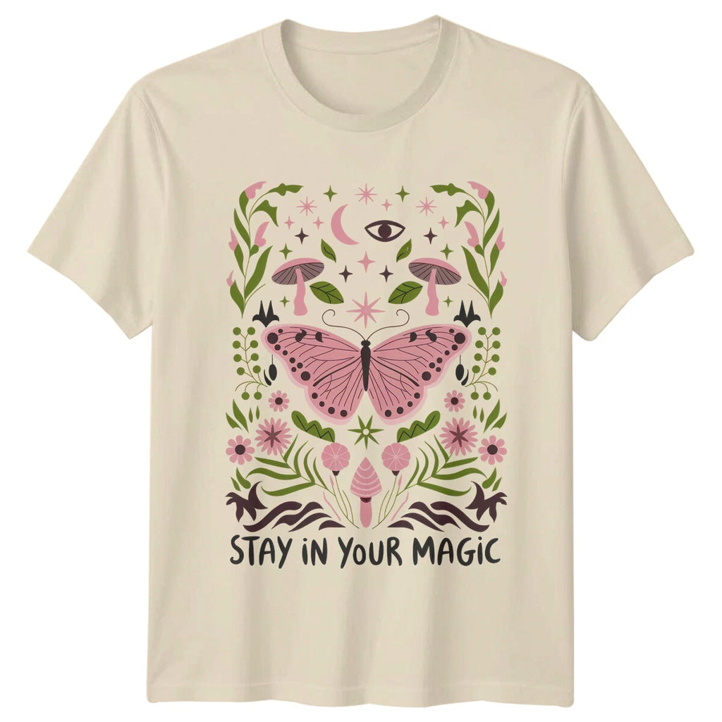 Stay In Your Magic Butterfly Boho Nature Graphic T-Shirt