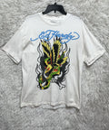 Ed Hardy White Grunge Punk Graphic Logo Shirt Size M Mens Y2K Eagle Snake Tee