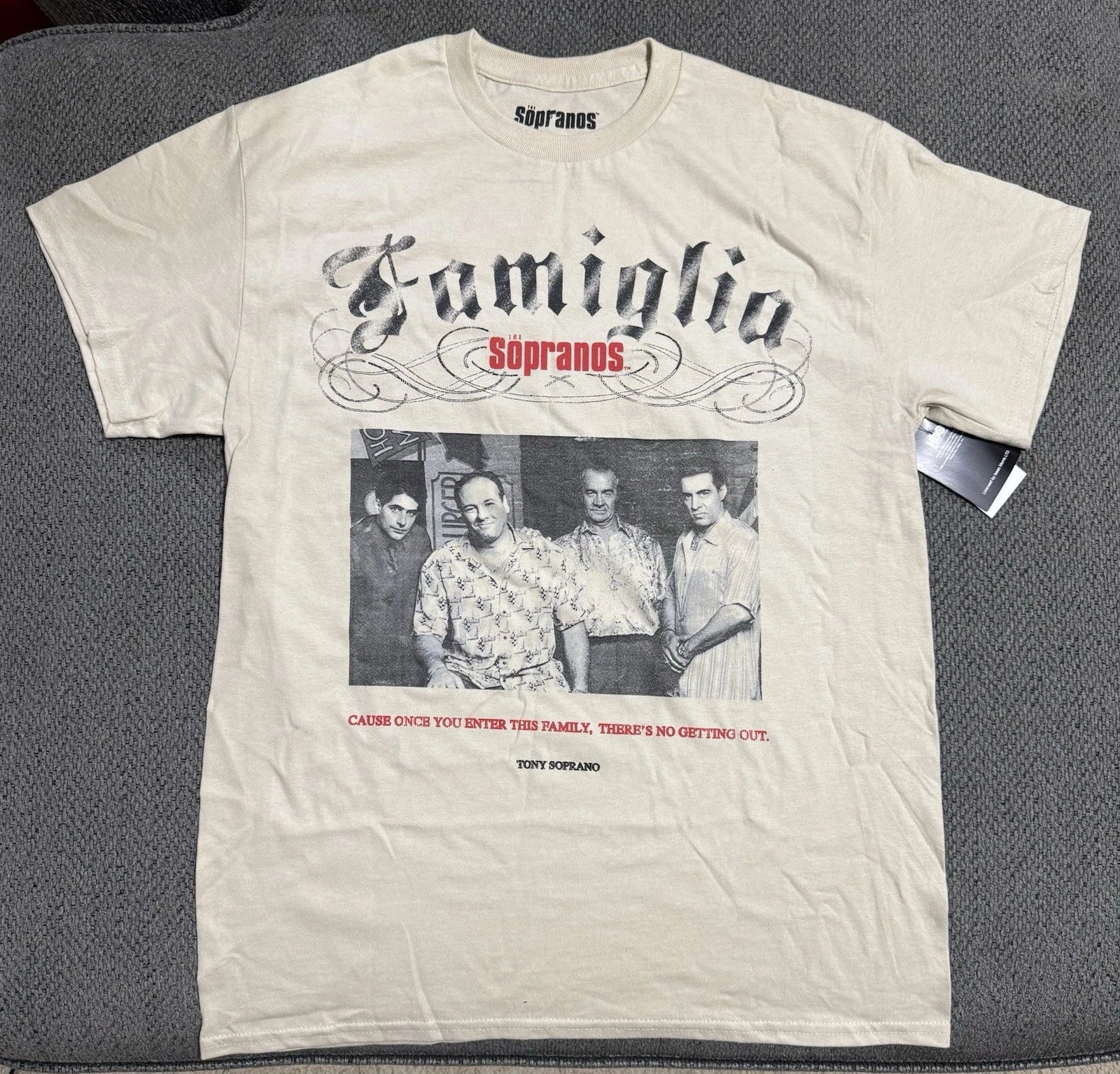 The Sopranos Official Mens Tee Sand Graphic T-Shirt 100% Cotton New Sz M, L, XL