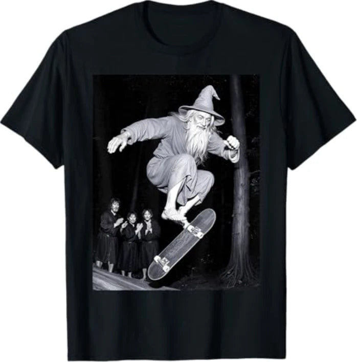 Wizard Skateboarding Funny Skater Graphic Tees T-Shirt