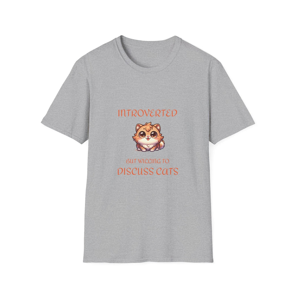 Introverted Cat Lover Unisex Softstyle Cotton Funny T-Shirt 9 Colors