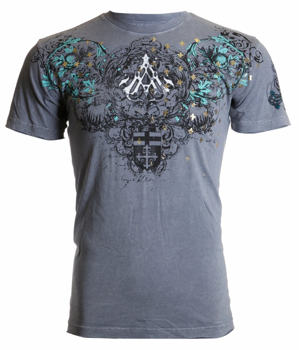 Archaic Affliction Men's T-Shirt Short Sleeve INHERITANCE Cross Biker