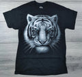 Tiger Shirt Adult Large Black Unique Art Style White Tiger Mens