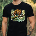 Mens Big Cat Print Cotton T-Shirt Size XS to 5XL