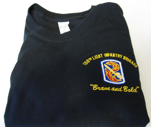 198TH LIGHT INFANTRY BRIGADE "BRAVE AND BOLD" EMBROIDERED LEFT CHEST SHIRT