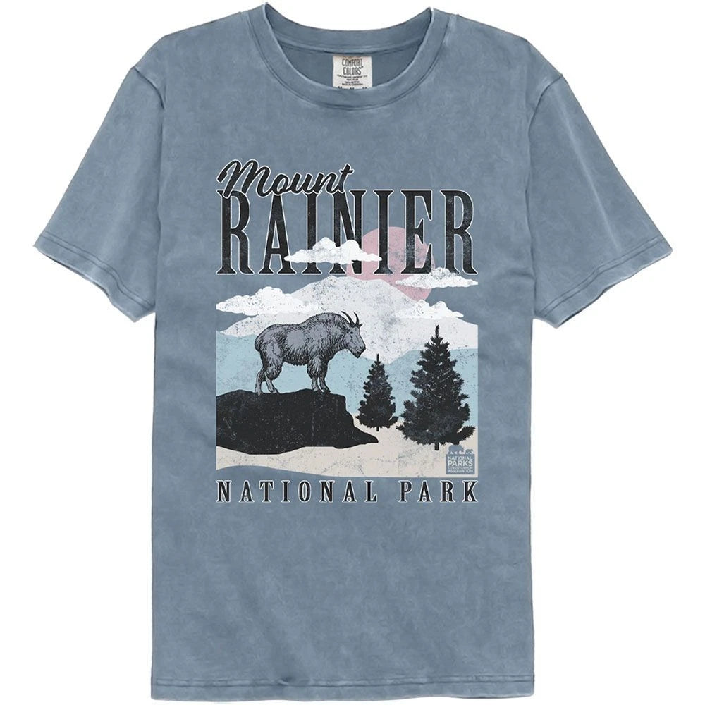 National Parks Ranier Minimalist Landscape Comfort Colors T-Shirt