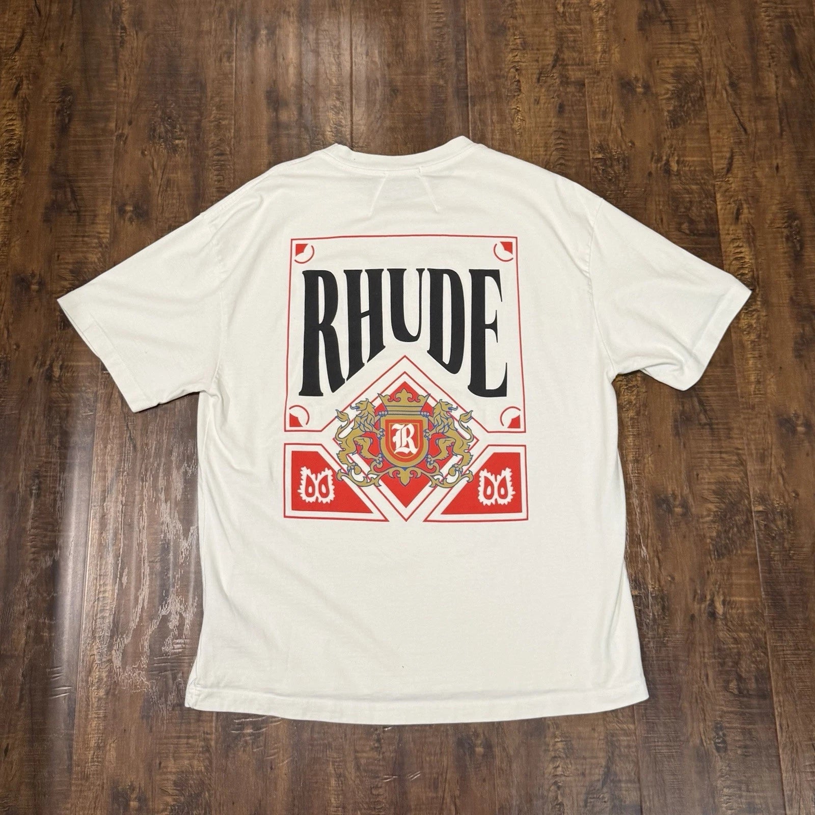 RHUDE Card Poker Shirt Tee T-Shirt Size Small Vintage White