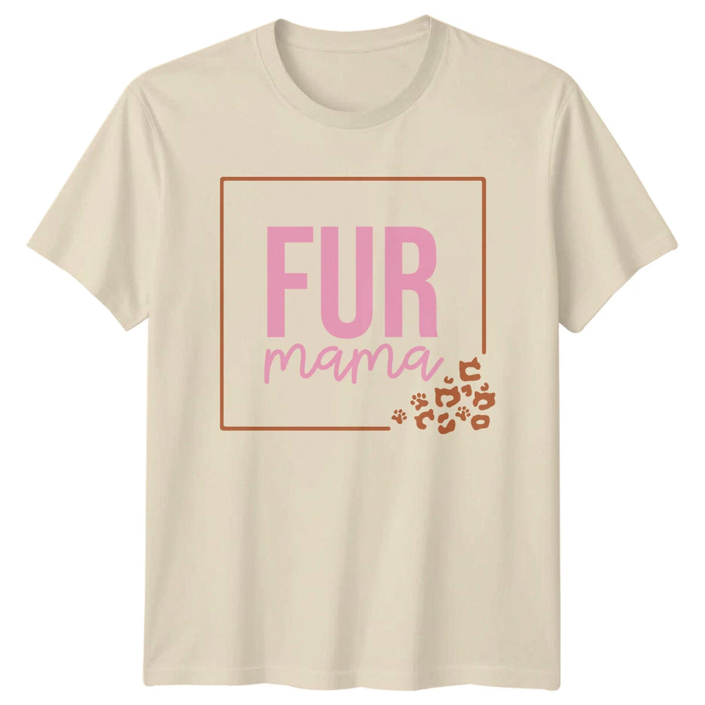 Fur Mama Leopard Paw Prints T-Shirt - Cute Cat Mom Tee