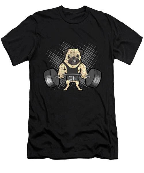 Pug Funny Powerlifting Deadlifting Pug Gift T-Shirt S to 3XL