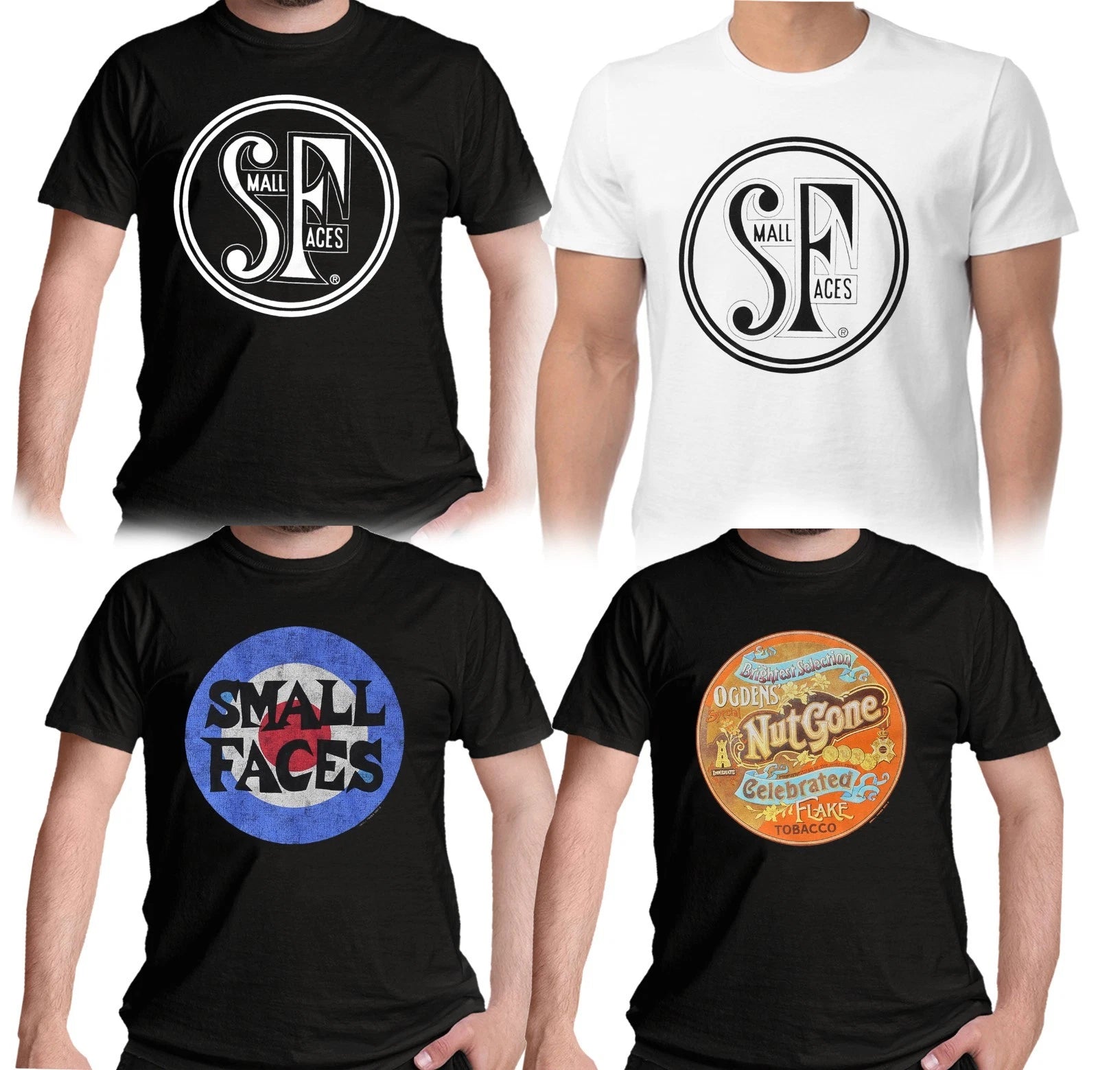 Official Small Faces T Shirt Logo Target Ogdens Nut Gone Flake New S to 2XL