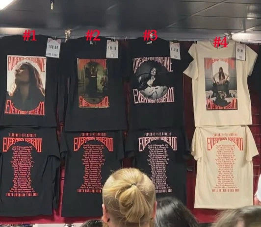 Florence + The Machine Everybody Scream Tour 2026 Shirt Black Double Sided Merch