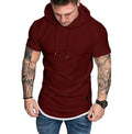 Camiseta Con Capucha Camisa De Algodón De Manga Corta Moda Deportivo Para Hombre