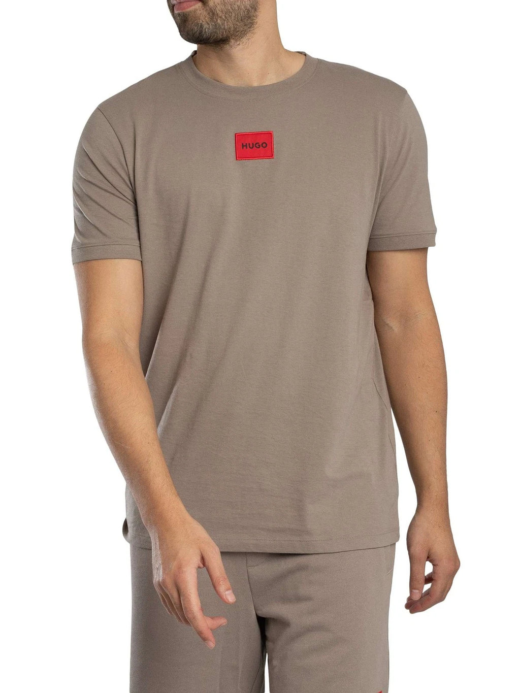 HUGO Men's Diragolino212 Box Logo T-Shirt, Brown
