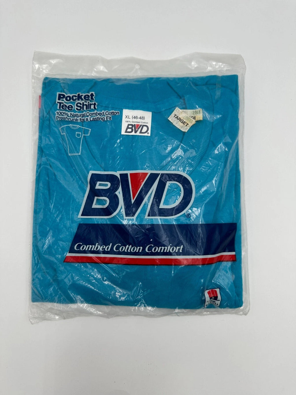 BVD Men'x Size XL (46-48) Men's Short Sleeve 100% Cotton Pocket T-Shirt Tee