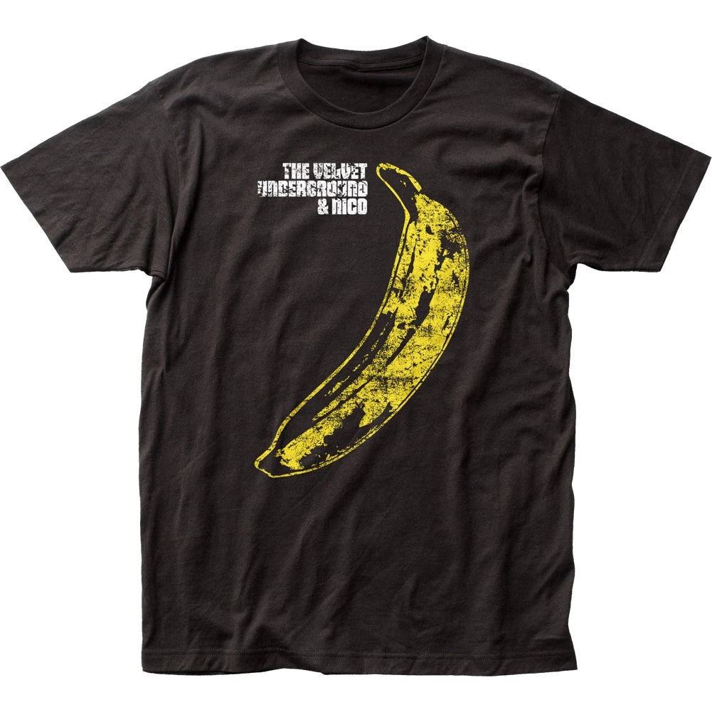 Velvet Underground Distressed Banana Mens T Shirt Music Classic Concert Black