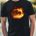 Mens Elephant on Fire Motif Cotton T-Shirt Size XS to 5XL