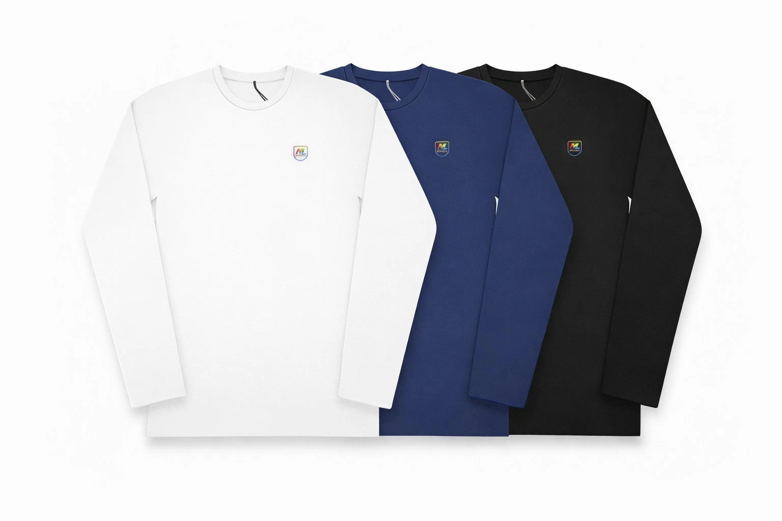 Mens Long Full sleeve T shirt plain cotton crew round neck  regular fit tee top