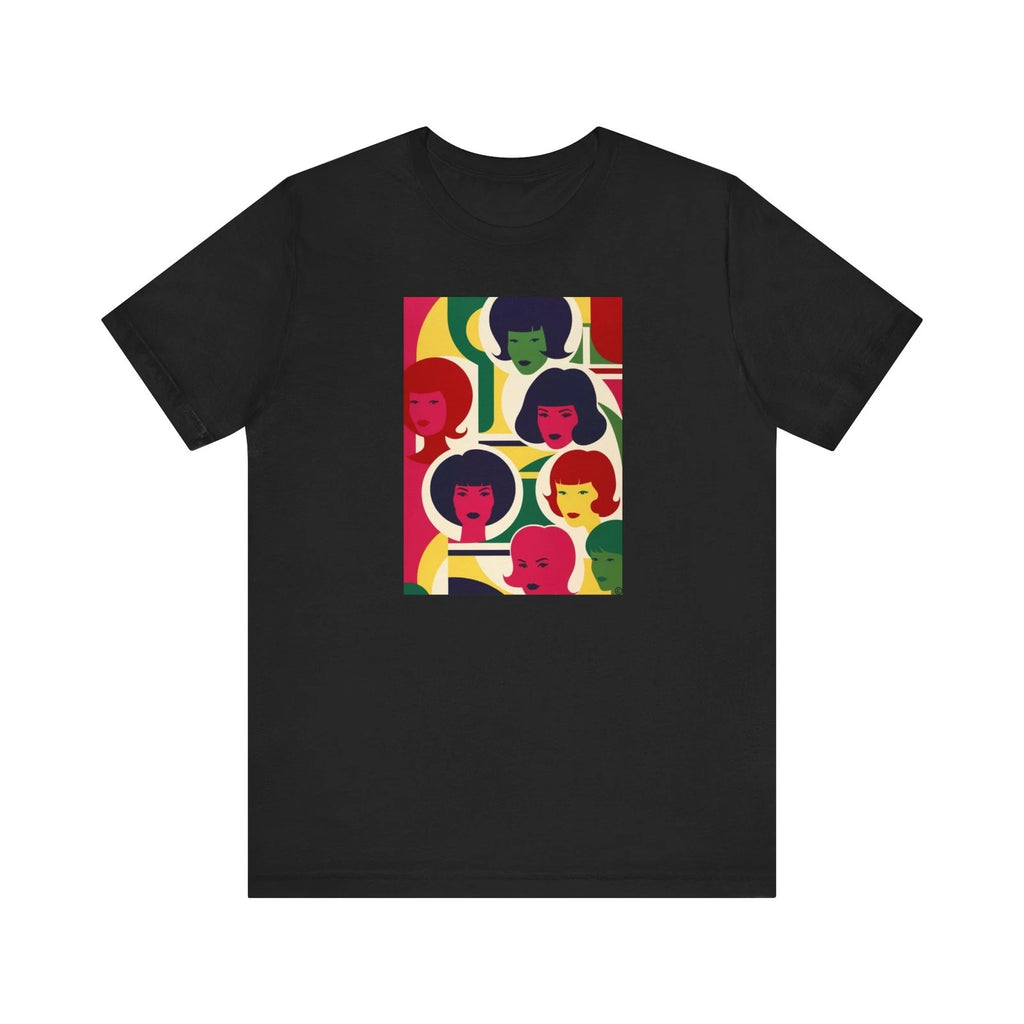 Retro Pop Art Faces Tee, Colorful Abstract 60's girls! Midcentury Modern, Eames