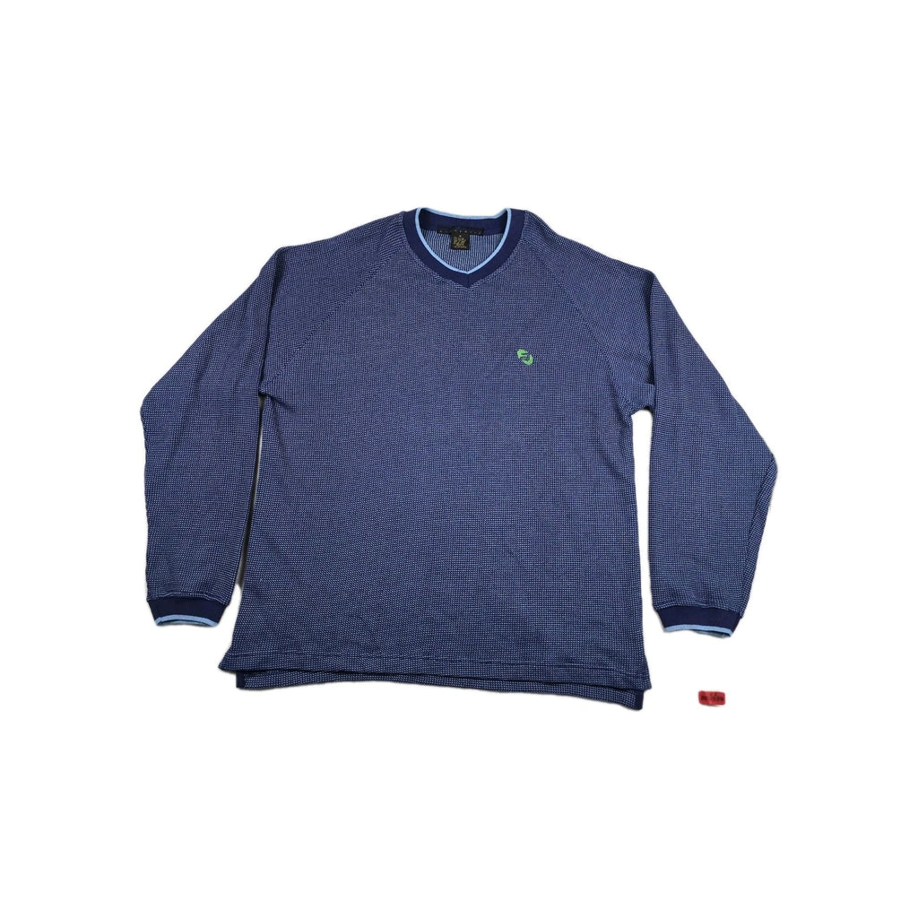 Barrage Authentic Y2K Men's Size Medium Blue Long Sleeve Knit Shirt New