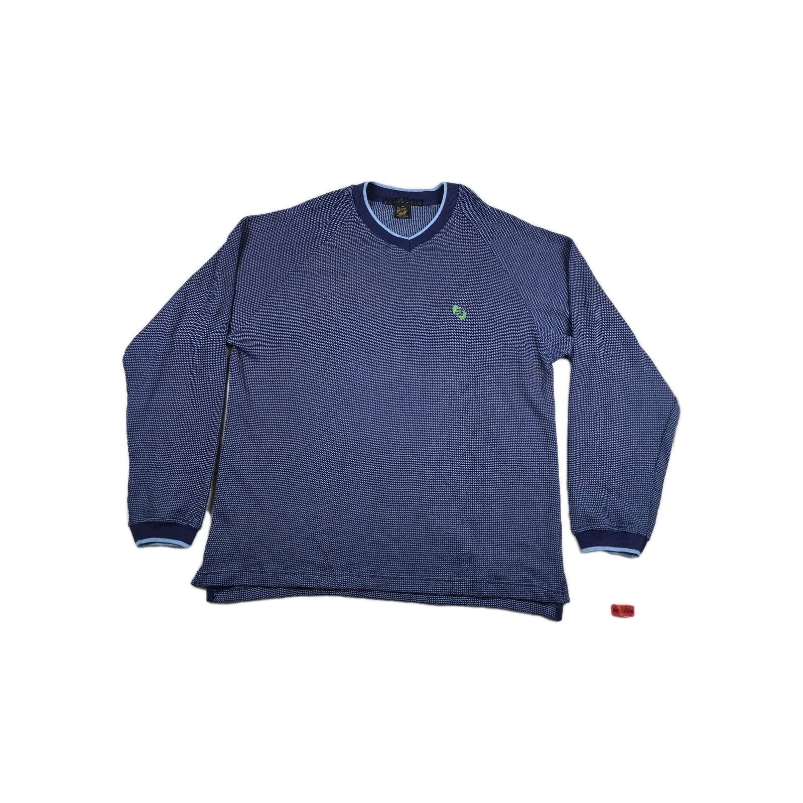 Barrage Authentic Y2K Men's Size Medium Blue Long Sleeve Knit Shirt New