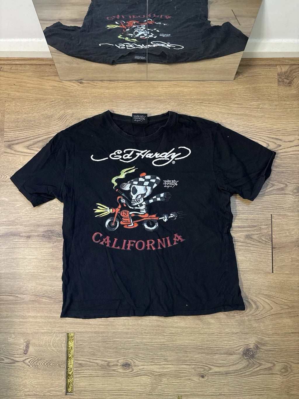 Ed Hardy Y2K Skull T Shirt Size Large Tattoo Print Graphic Print Vintage Style
