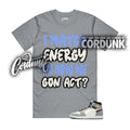 1 High OG All Star Cool Grey Sail Game Royal Black T Shirt Match MATCH
