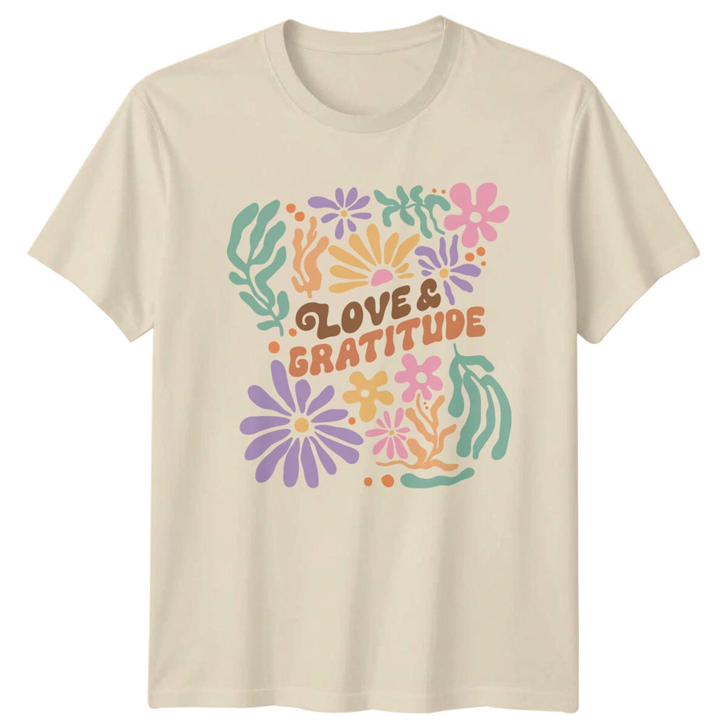Boho Love And Gratitude Floral Nature T-Shirt Womens Mens