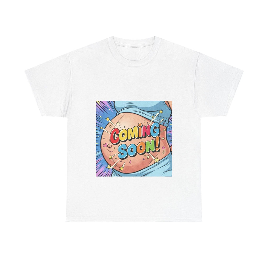 Baby Coming Soon Cartoon Tee | Retro Pop Art Shirt
