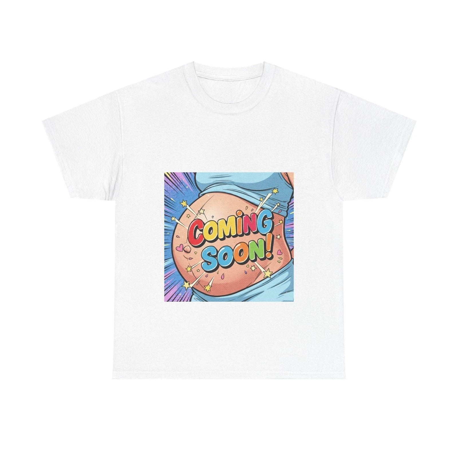 Baby Coming Soon Cartoon Tee | Retro Pop Art Shirt