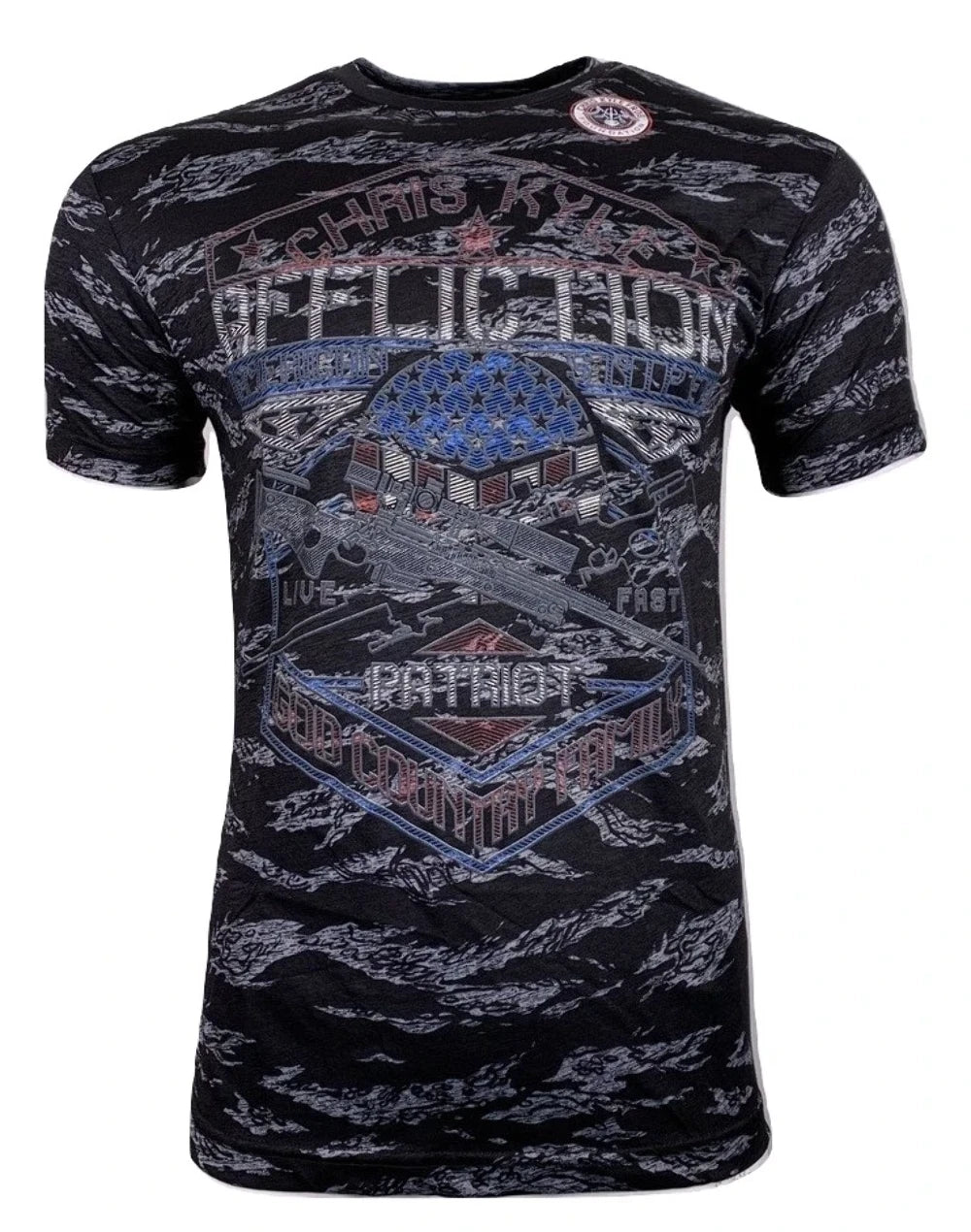 AFFLICTION Men's T-shirt CK BASILONE Navy Lava Wash Motorcycle Biker MMA S-4XL