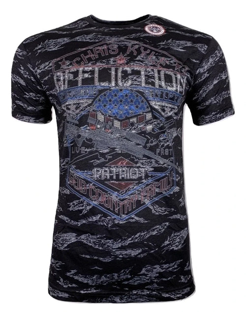 AFFLICTION Men's T-shirt CK BASILONE Navy Lava Wash Motorcycle Biker MMA S-4XL