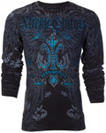 Xtreme Couture By Affliction Men's Thermal Shirt Sandstone Black Biker S-2XL