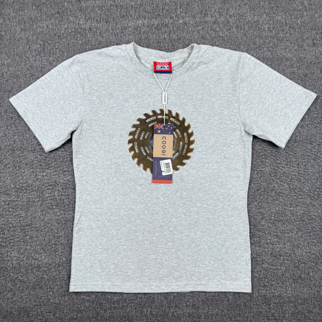 Vintage Coogi Saw Blade T-Shirt Mens Small Gray Short Sleeve Skate Rap Y2K NWT