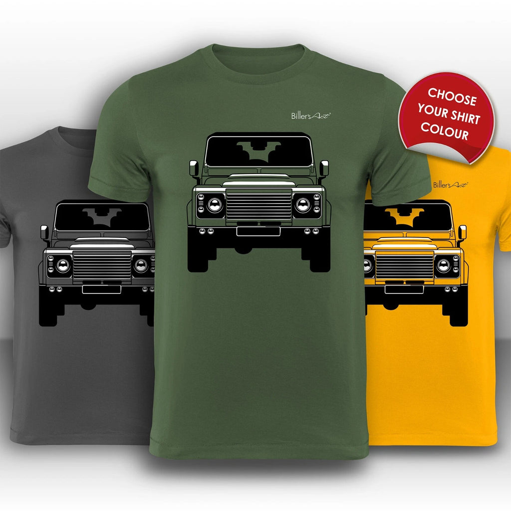 Land Rover Defender Front View Super Cool hand printed T-Shirt