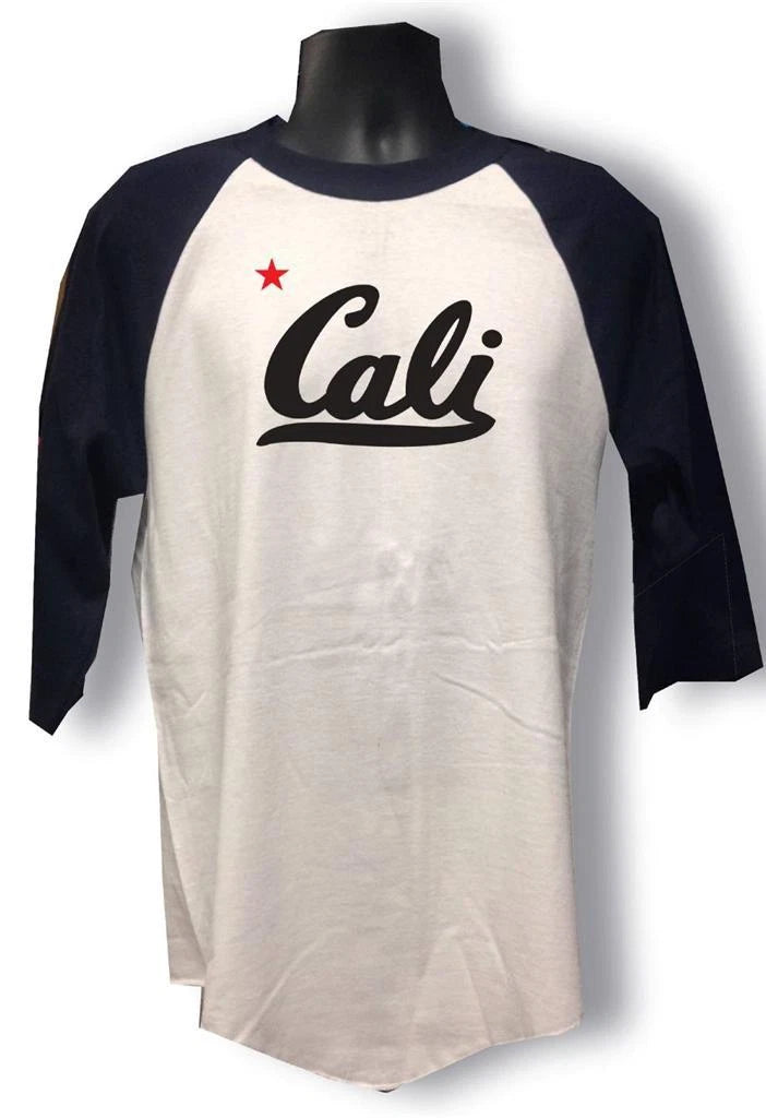 NEW men women Printed CALI CALIFORNIA 3/4 Sleeve Funny Raglan BaseBall T-Shirts