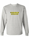 WAFFLE HOUSE Vintage logo Tee Shirt FUNNY Cool Sport Gray Long Sleeve T-Shirt