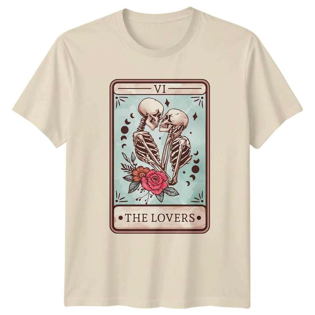 The Lovers Skeleton T-Shirt Tarot Card Gift For Him And Her