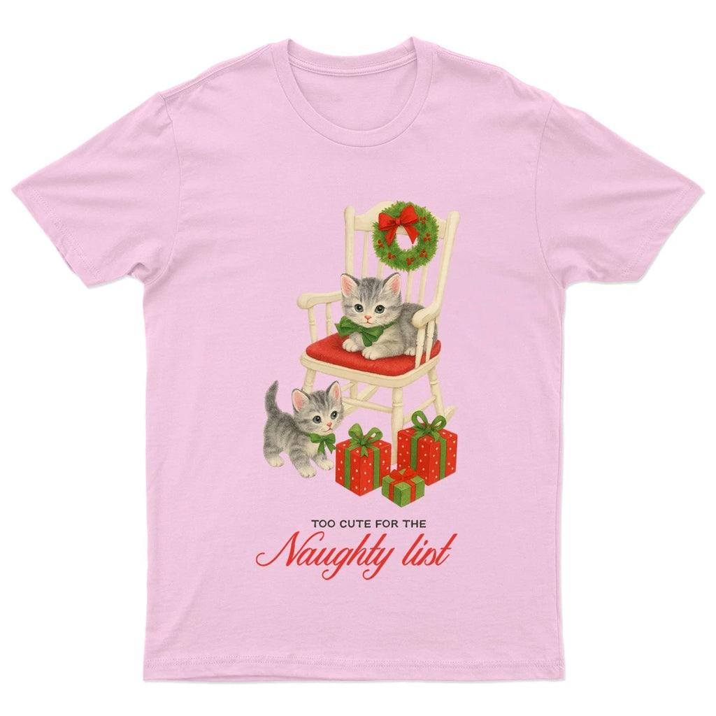 Too Cute For The Naughty List Christmas Holiday Kittens Graphic Mens Womens