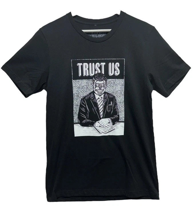 Black Rifle Coffee Company Men’s graphic  T- Shirt Black Size Med “Trust Us”