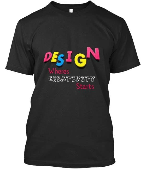 Black Creative T-Shirt Made in the USA Size S to 5XL