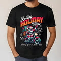 Christmas Motorcycle Santa T-Shirt, Holiday Vibes Tee, Unisex Gift, Festive Tee