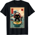 Kawaii Gamer Cat Ramen Retro Japanese Funny Cat Gaming T-Shirt unisex T-Shirt
