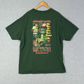 American Apparel Knocked Loose Shirt Mens 2XL House Eyes Tee Green Heavy Cotton