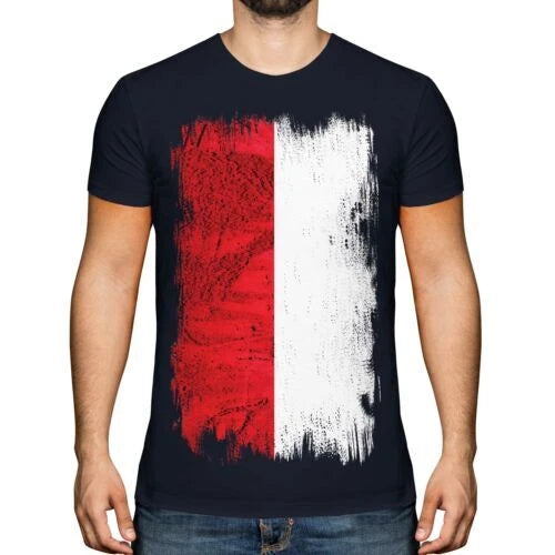 Monaco Grunge Flagge Herren T-Shirt Monegassisch Fußball Monegassisches Geschenk
