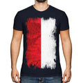 Monaco Grunge Flagge Herren T-Shirt Monegassisch Fußball Monegassisches Geschenk
