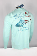 Salt Life Men's Amerituna Long Sleeve SLX T Shirt Light Tahiti Blue