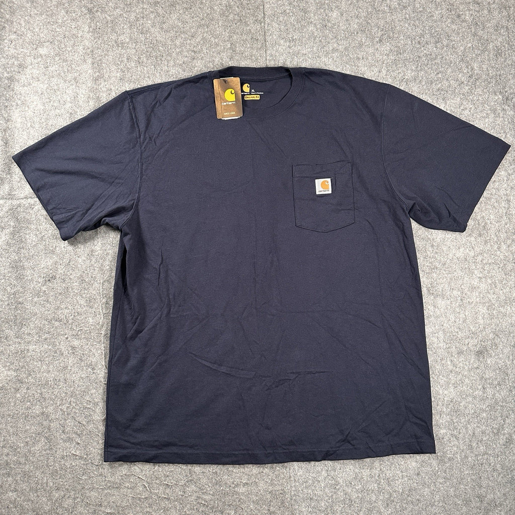 Carhartt Shirt Mens XL Navy Pocket Original Fit Short Sleeve Workwear Cotton New